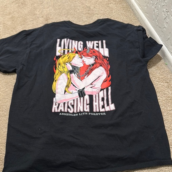 Living Well Raising Hell Graphic Tee - Black - Picture 2 of 2